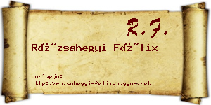 Rózsahegyi Félix névjegykártya
